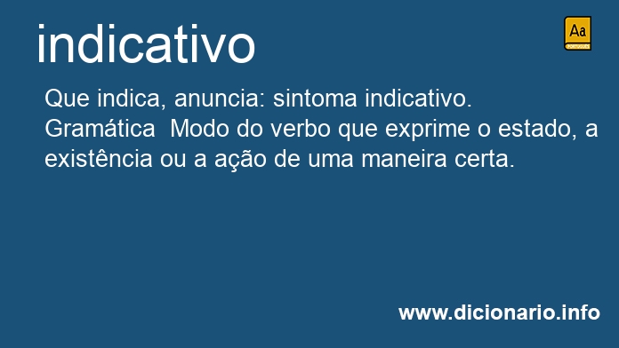 Significado de indicativa
