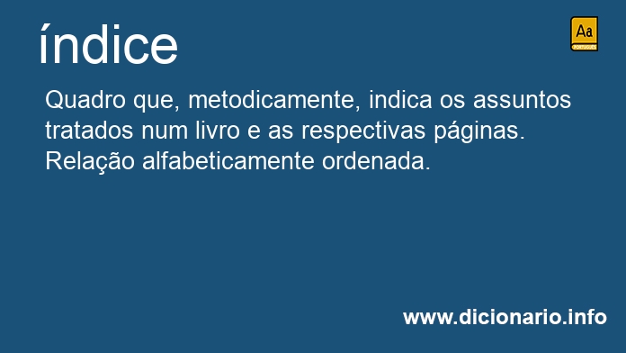 Significado de ndices