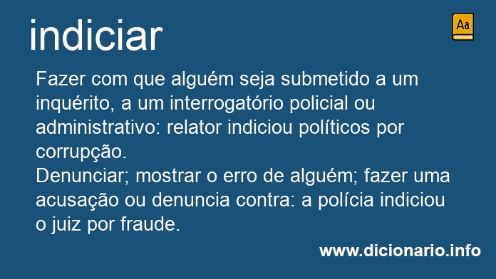 Significado de indiciar