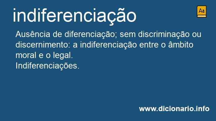 Significado de indiferenciao