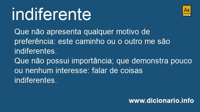 Significado de indiferente