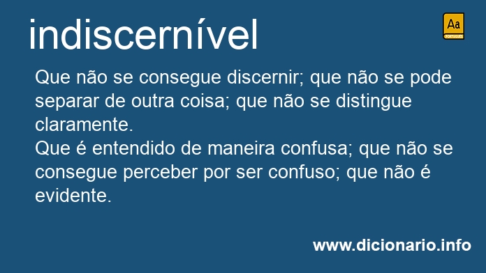 Significado de indiscernvel