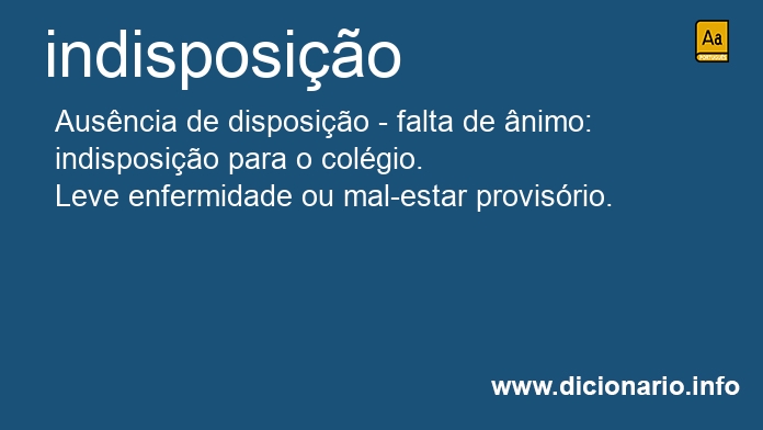 Significado de indisposio
