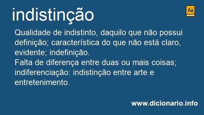Significado de indistino