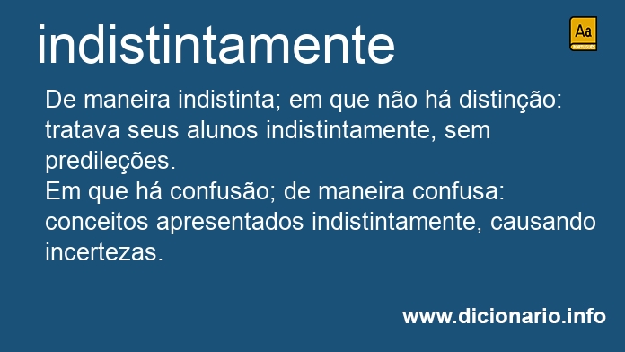 Significado de indistintamente