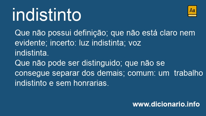 Significado de indistinto