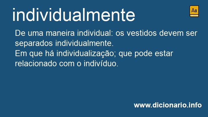 Significado de individualmente