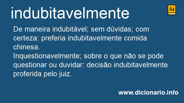 Significado de indubitavelmente