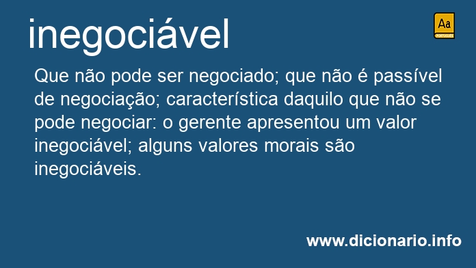 Significado de inegocivel
