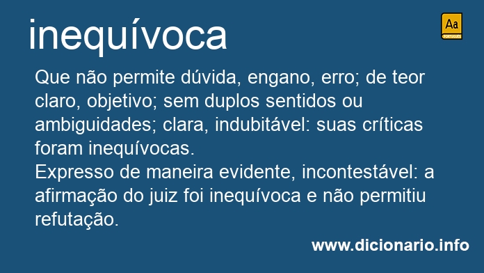 Significado de inequvoca