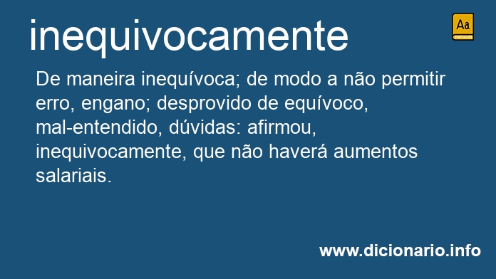 Significado de inequivocamente
