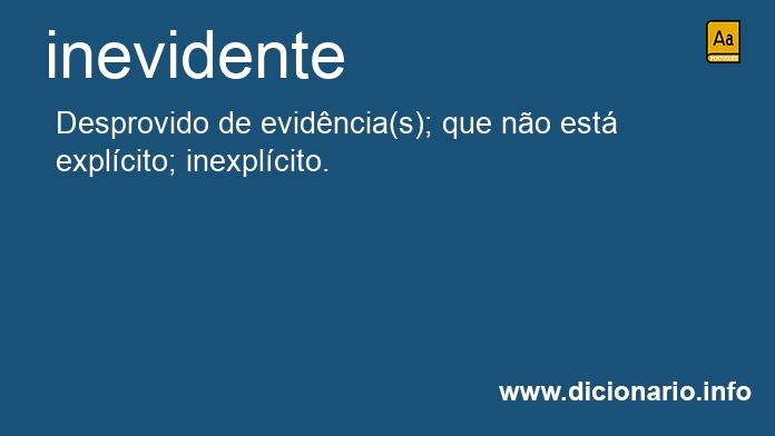 Significado de inevidente