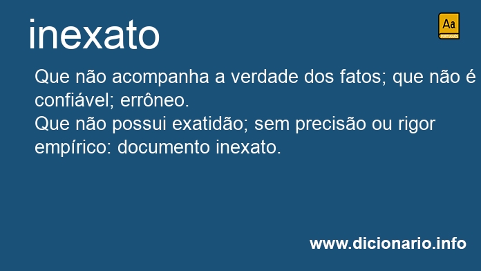 Significado de inexato