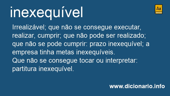 Significado de inexequvel