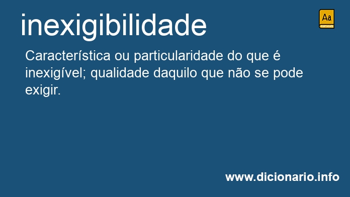 Significado de inexigibilidade