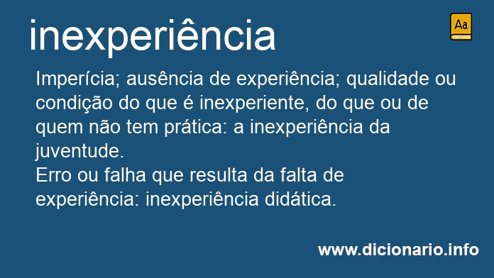 Significado de inexperincia