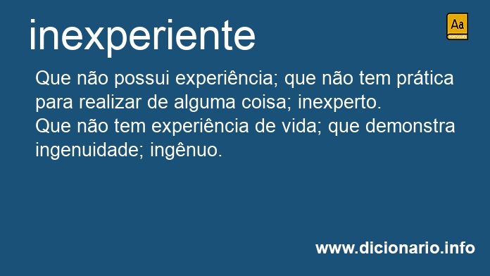 Significado de inexperientes