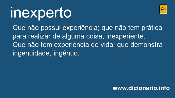 Significado de inexperto