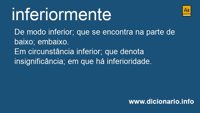 Significado de inferiormente