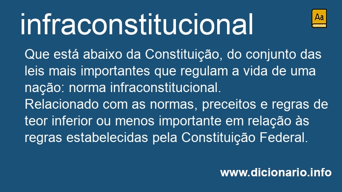 Significado de infraconstitucional