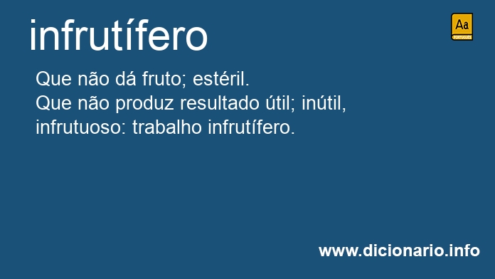 Significado de infrutfera