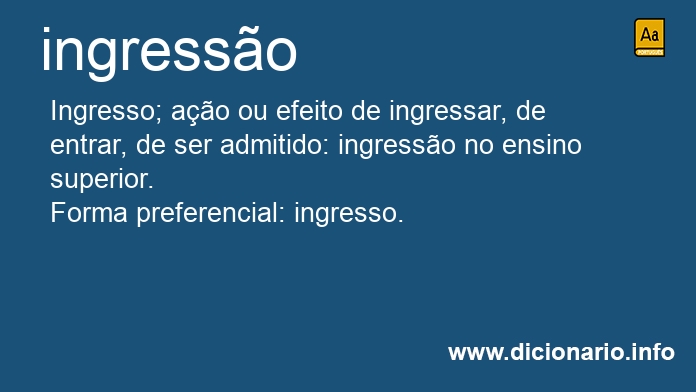 Significado de ingresso