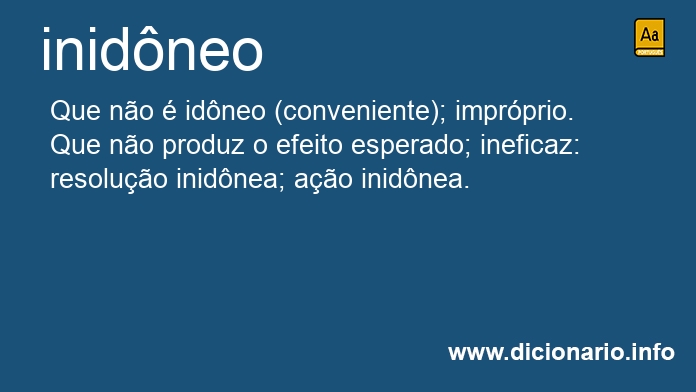 Significado de inidneo