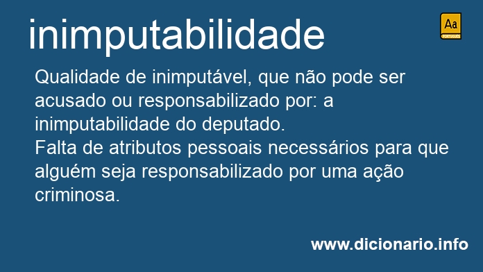 Significado de inimputabilidade