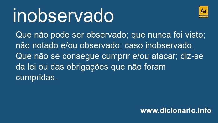 Significado de inobservado