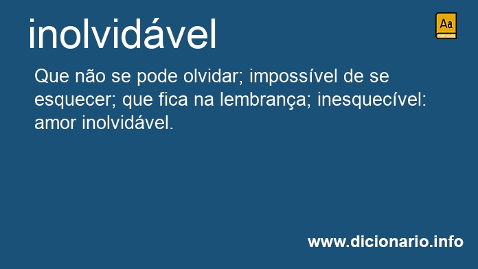 Significado de inolvidvel