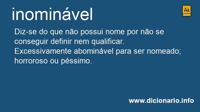 Significado de inominvel