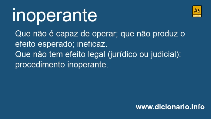 Significado de inoperante