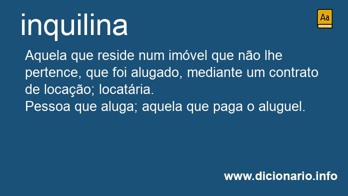 Significado de inquilina