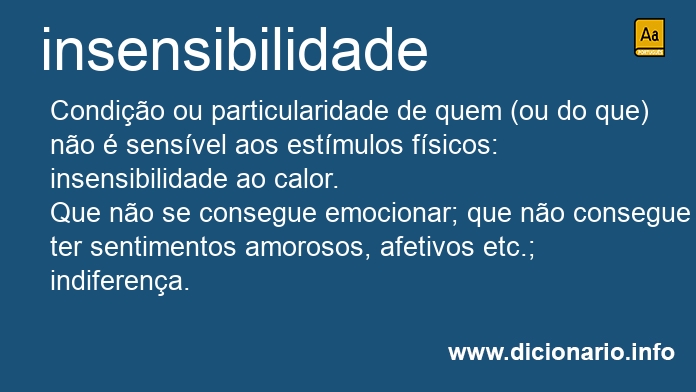 Significado de insensibilidades