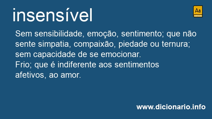 Significado de insensvel