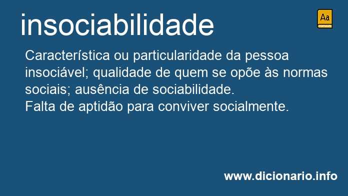 Significado de insociabilidade