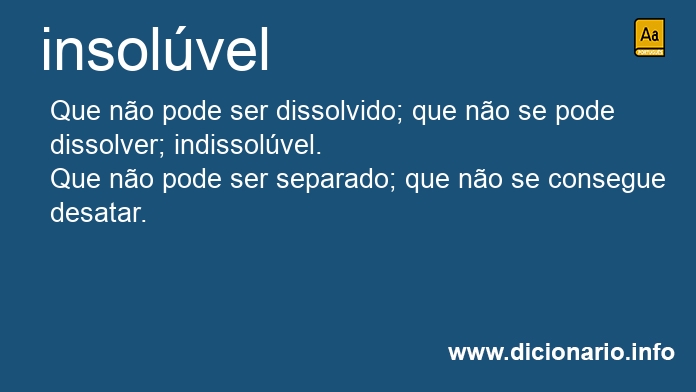 Significado de insolvel