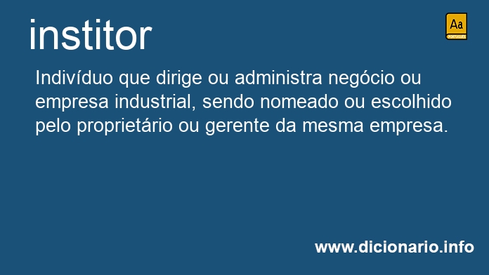 Significado de institor