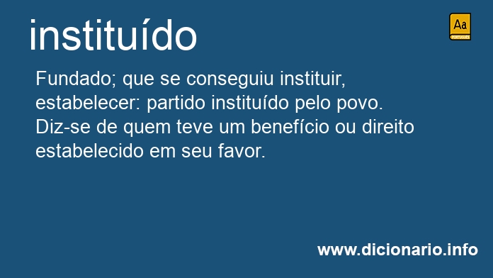 Significado de instituda