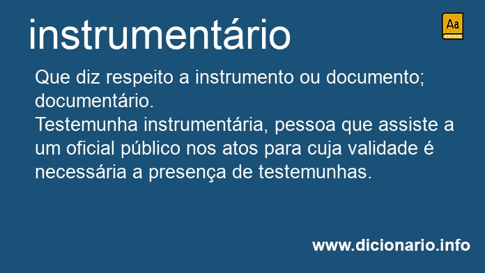 Significado de instrumentrio