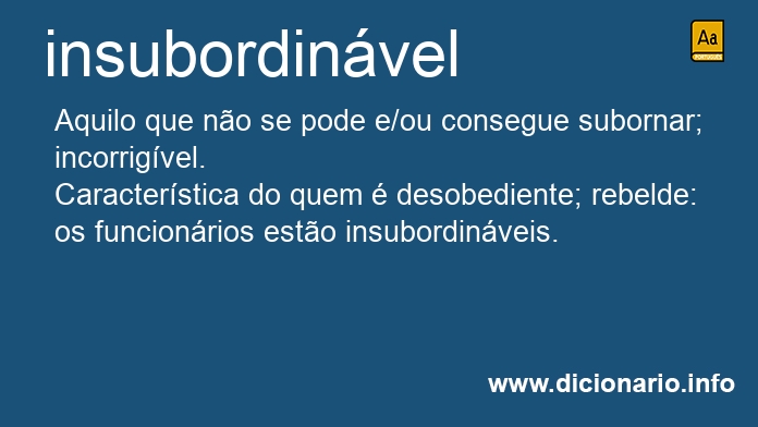 Significado de insubordinvel