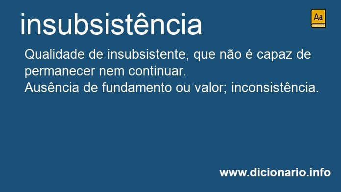 Significado de insubsistncia