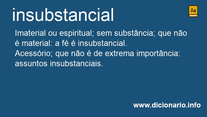 Significado de insubstancial