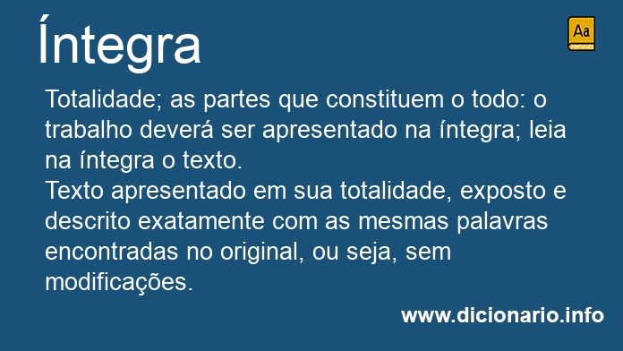 Significado de ntegra