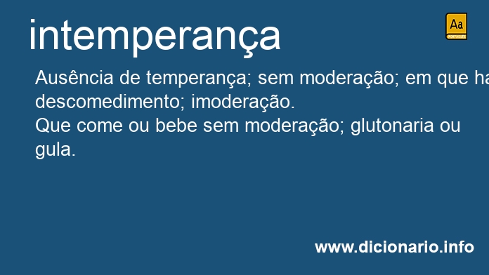 Significado de intemperana