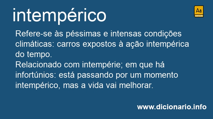 Significado de intemprico