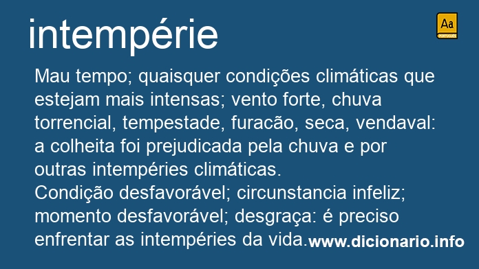 Significado de intemprie