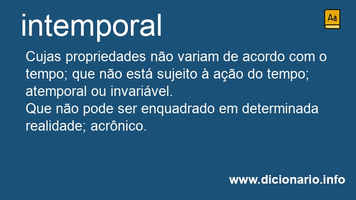 Significado de intemporal
