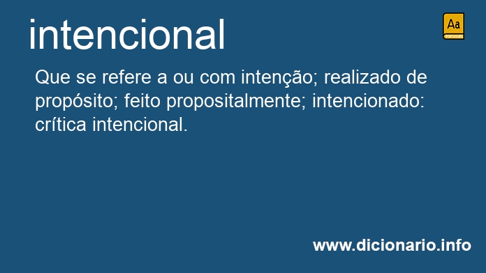 Significado de intencional