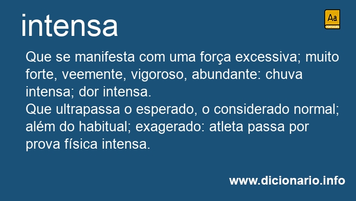 Significado de intensa